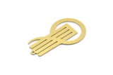 Brass Irregular Charm, 6 Raw Brass Irregular Shaped Charms With 1 Loop (34x19x0.60mm) SMP0175