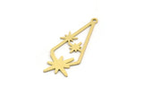 Brass Diamond Charm, 10 Raw Brass Diamond Shaped Charms With 1 Loop, Pendant Findings (31x12x0.60mm) SMP0176