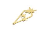 Brass Diamond Charm, 10 Raw Brass Diamond Shaped Charms With 1 Loop, Pendant Findings (31x12x0.60mm) SMP0176