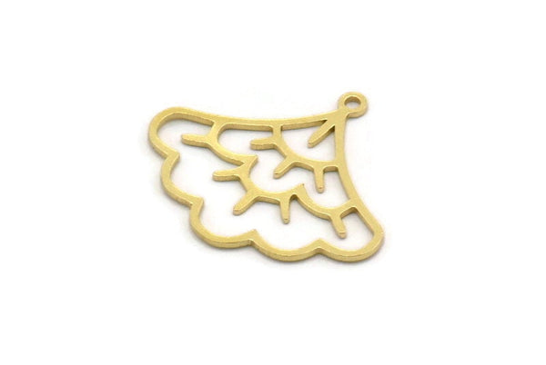 Brass Flower Charm, 8 Raw Brass Flower Shaped Charms With 1 Loop, Findings (21x24x0.60mm) SMP0181
