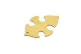 Brass Irregular Charm, 12 Raw Brass Irregular Shaped Charms With 1 Hole, Findings (22x16x0.60mm) SMP0182