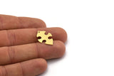 Brass Irregular Charm, 12 Raw Brass Irregular Shaped Charms With 1 Hole, Findings (22x16x0.60mm) SMP0182