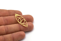 Brass Marquise Charm, 4 Raw Brass Marquise Charms With 1 Hole, Findings (39x15x0.80mm) SMP0186
