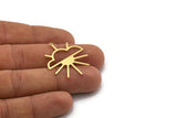 Brass Cloud Charm, 6 Raw Brass Sun And Cloud Charms With 1 Loop, Findings (32x29x0.80mm) SMP0189
