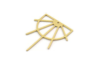 Brass Sun Charm, 4 Raw Brass Sun Charms With 1 Hole, Charm Pendants (36x32x0.80mm) SMP0190