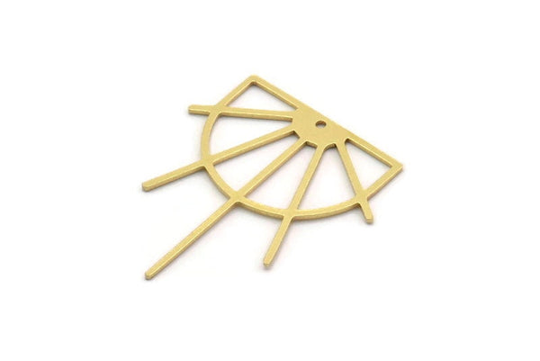 Brass Sun Charm, 4 Raw Brass Sun Charms With 1 Hole, Charm Pendants (36x32x0.80mm) SMP0190