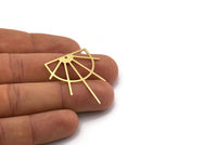 Brass Sun Charm, 4 Raw Brass Sun Charms With 1 Hole, Charm Pendants (36x32x0.80mm) SMP0190