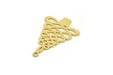 Brass Tree Charm, 10 Raw Brass Tree Charms With 1 Loop, Pendant, Findings (25x17x0.60mm) SMP0192