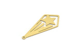 Brass Diamond Charm, 8 Raw Brass Diamond Shaped Charms With 1 Loop, Pendant Findings (31x14x0.60mm) SMP0200