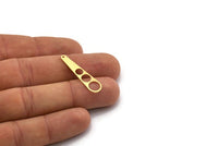 Brass Drop Charm, 12 Raw Brass Drop Charms With 1 Hole, Earrings, Findings (32x8x0.60mm) SMP0209