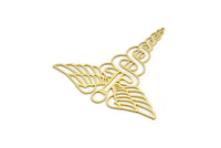 Brass Medical Charm, 2 Raw Brass Medical Symbol Caduceus Shaped Charms With 1 Loop, Pendants, Findings (49x50x0.60mm) SMP0224 A2862