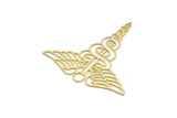 Brass Medical Charm, 2 Raw Brass Medical Symbol Caduceus Shaped Charms With 1 Loop, Pendants, Findings (49x50x0.60mm) SMP0224 A2862