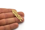 Brass Leaf Charm, 6 Raw Brass Branch Charms With 1 Loop, Charm Pendants (52x16x0.60mm) SMP0225 A4001