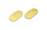 Brass Oval Charm, 6 Raw Brass Oval Charms With 2 Holes, Connectors (28x15.5x0.60mm) A6774