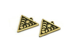 Brass Triangle Charm, 2 Raw Brass Triangle Charms With 1 Loop, Moon Phases Findings, Star Findings (20x18x1.4mm) N2352