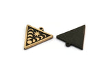 Brass Triangle Charm, 2 Raw Brass Triangle Charms With 1 Loop, Copper Moon Phases Findings, Copper Star Findings (20x18x1.4mm) N2353