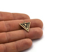 Brass Triangle Charm, 2 Raw Brass Triangle Charms With 1 Loop, Copper Moon Phases Findings, Copper Star Findings (20x18x1.4mm) N2353