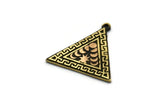 Brass Triangle Charm, Raw Brass Triangle Charm With 1 Loop, Copper Moon Phases Findings, Copper Star Findings (26x25x1.5mm) N2363