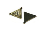 Brass Triangle Charm, Raw Brass Triangle Charm With 1 Loop, White Brass Moon Findings, White Brass Moon Phases Charms (26x25x1.5mm) N2362