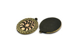 Brass Oval Charm, Raw Brass Oval Charm With 1 Loop, Copper Moon Phases Findings, Copper Star Findings (30x23x1.5mm) N2319