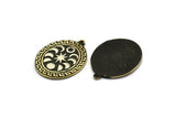 Brass Oval Charm, Raw Brass Oval Charm With 1 Loop, White Brass Moon Findings, White Brass Moon Phases Charms (30x23x1.5mm) N2318