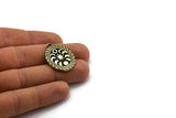 Brass Oval Charm, Raw Brass Oval Charm With 1 Loop, White Brass Moon Findings, White Brass Moon Phases Charms (30x23x1.5mm) N2318