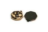 Brass Octagon Charm, 2 Raw Brass Octagon Charms With 1 Loop, Copper Cloud Findings, Copper Moon And Star Findings (20x16x1.5mm) N2334