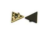 Brass Triangle Charm, 2 Raw Brass Triangle Charms With 1 Loop, Cloud Findings, Moon And Star Findings (20x18x1.4mm) N2339