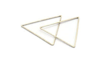 Silver Triangle Charm, 8 Antique Silver Plated Brass Triangle Rings, Findings (44x39x1mm) D993 H0961
