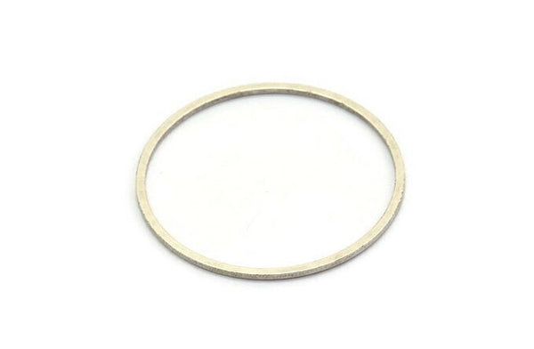 37.5mm Circle Connectors - 6 Antique Silver Plated Brass Circle Connectors (37.5x1.4x1mm) A6094 H0348
