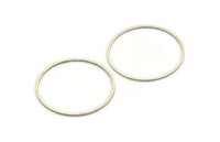 37.5mm Circle Connectors - 6 Antique Silver Plated Brass Circle Connectors (37.5x1.4x1mm) A6094 H0348