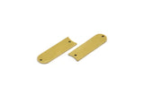 Brass D Shaped Charm, 12 Raw Brass D Shaped Charms With 2 Holes, Earrings, Findings (22x7x0.80mm) A3400