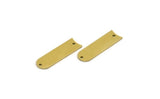 Brass D Shaped Charm, 12 Raw Brass D Shaped Charms With 2 Holes, Earrings, Findings (22x7x0.80mm) A3400