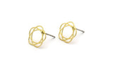 Brass Orbit Earring, 12 Raw Brass Orbit Stud Earrings (11mm) D0657 A2810