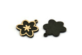 Brass Flower Charm, 2 Raw Brass Flower Charms With 1 Loop, Copper Charms, Findings (18x16x1.5mm) N2391