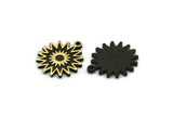 Brass Sun Charm, 4 Raw Brass Sun Charms With 1 Loop, Findings (18x16x1.4mm) N2387