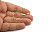 Gold Wire Earring, 4 Gold Plated Brass Earring Wires, Stick Stud Earrings (47x27mm) SY0163