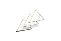 Silver Triangle Earring, 2 925 Silver Triangle Stud Earrings (45x21x1mm) E054