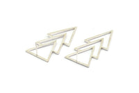Silver Triangle Earring, 2 925 Silver Triangle Stud Earrings (45x21x1mm) E054