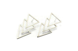 Silver Triangle Earring, 2 925 Silver Triangle Stud Earrings (45x21x1mm) E054