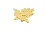Brass Bird Charm, 6 Raw Brass Bird Shaped Charms With 1 Loop (28x29x0.60mm) SMP0241