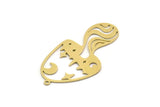 Brass Mushroom Charm, 4 Raw Brass Mushroom Charms With 1 Loop, Charm Pendants (44x23x0.60mm) SMP0243