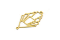 Brass Diamond Charm, 6 Raw Brass Diamond Shaped Charms With 1 Loop, Pendant Findings (30x18.5x0.60mm) SMP0246