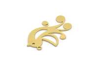 Brass Bird Charm, 8 Raw Brass Bird Shaped Charms With 1 Loop (26x16x0.60mm) SMP0248