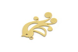 Brass Bird Charm, 8 Raw Brass Bird Shaped Charms With 1 Loop (26x16x0.60mm) SMP0248