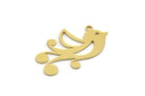Brass Bird Charm, 8 Raw Brass Bird Shaped Charms With 1 Loop (26x16x0.60mm) SMP0248