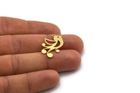 Brass Bird Charm, 8 Raw Brass Bird Shaped Charms With 1 Loop (26x16x0.60mm) SMP0248