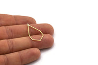 Brass Diamond Charm, 8 Raw Brass Diamond Shaped Charms With 1 Loop, Pendant Findings (29x16x0.80mm) SMP0249