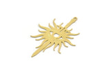 Brass Sword Charm, 6 Raw Brass Sword Charms With 1 Loop, Eye Charms, Pendants, Findings (44x30x0.60mm) SMP0251