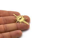 Brass Sword Charm, 6 Raw Brass Sword Charms With 1 Loop, Eye Charms, Pendants, Findings (44x30x0.60mm) SMP0251